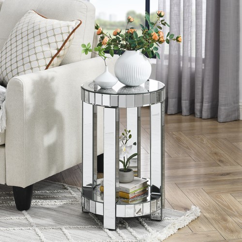 Mirrored round end - mirrored, w/