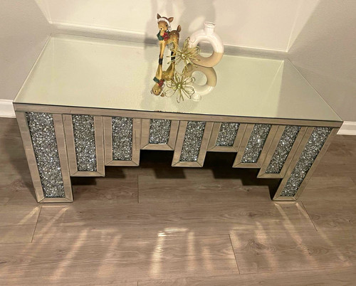 Mirrored glass top console - glass,