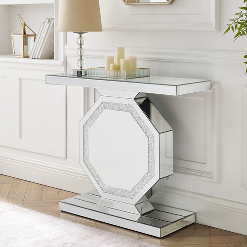 Mirrored console table w - mirrored, 35.4"w