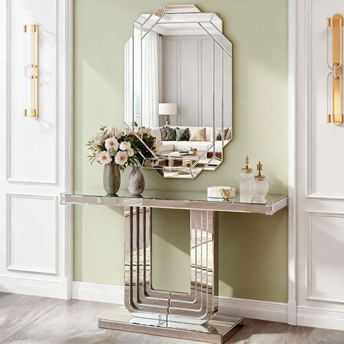 Mirrored console table silver - console, table,silver