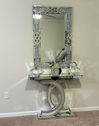 Silver mirrored rectangular - silver,